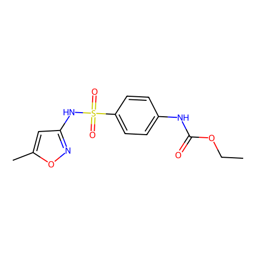 Ethyl (4-{[(5-methyl-3-isoxazolyl)amino]sulfonyl}phenyl)carbamate structure