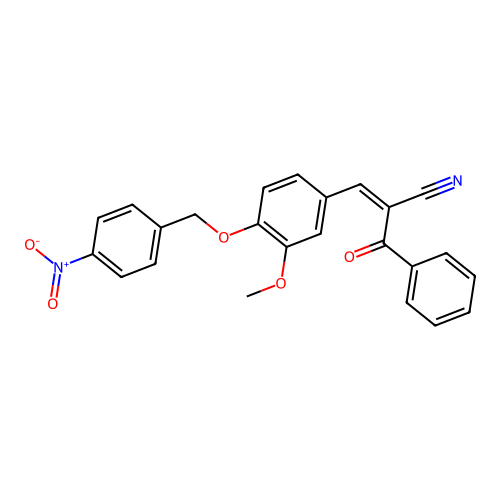 2-Benzoyl-3-[3-methoxy-4-[(4-nitrophenyl)methoxy]phenyl]prop-2-enenitrile structure