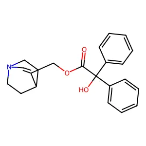 1-Azabicyclo(2.2.2)octene-3-methanol, benzilate (ester) structure