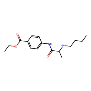 Benzoic acid, p-(2-(butylamino)propionamido)-, ethyl ester structure