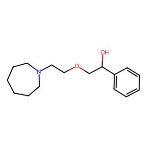 Benzyl alcohol, alpha-((2-(hexahydro-1H-azepin-1-yl)ethoxy)methyl)- structure