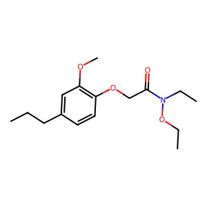 Acetohydroxamic acid, N,O-diethyl-2-(2-methoxy-4-propylphenoxy)- structure
