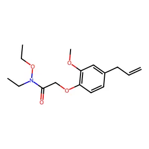 Acetohydroxamic acid, 2-(4-allyl-2-methoxyphenoxy)-N,O-diethyl- structure