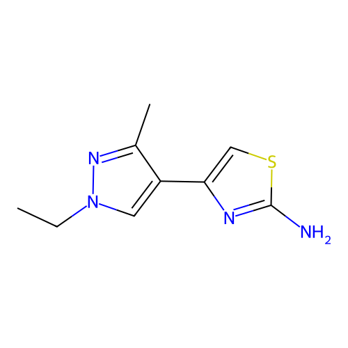 4-(1-Ethyl-3-methyl-1H-pyrazol-4-yl)-thiazol-2-ylamine structure