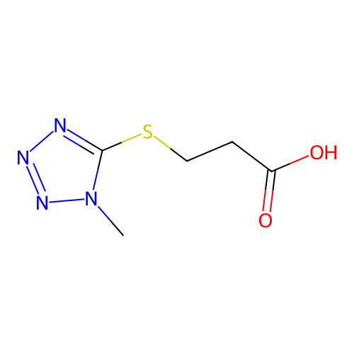 3-[(1-methyl-1H-tetrazol-5-yl)thio]propanoic acid structure