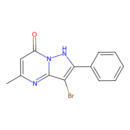 3-bromo-5-methyl-2-phenyl-1H-pyrazolo[1,5-a]pyrimidin-7-one structure