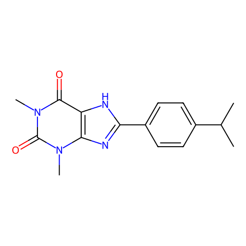 8-(4-isopropylphenyl)-1,3-dimethyl-3,7-dihydro-1H-purine-2,6-dione structure