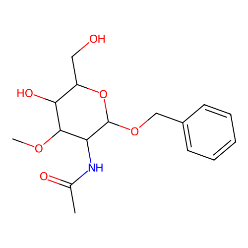 Benzyl 2-acetamido-2-deoxy-3-O-methyl-a-D-glucopyranoside structure