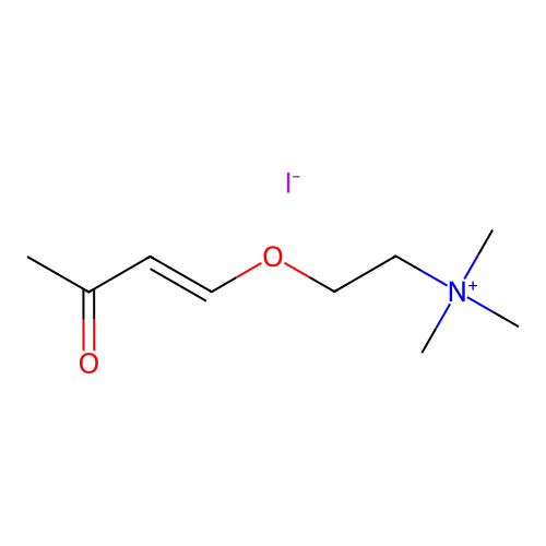 Ammonium, (2-((3-oxo-1-butenyl)oxy)ethyl)trimethyl-, iodide structure