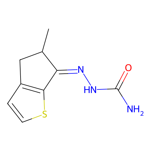 [(5-Methyl-4,5-dihydrocyclopenta[b]thiophen-6-ylidene)amino]urea structure
