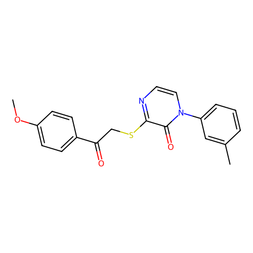 3-[2-(4-Methoxyphenyl)-2-oxoethyl]sulfanyl-1-(3-methylphenyl)pyrazin-2-one structure