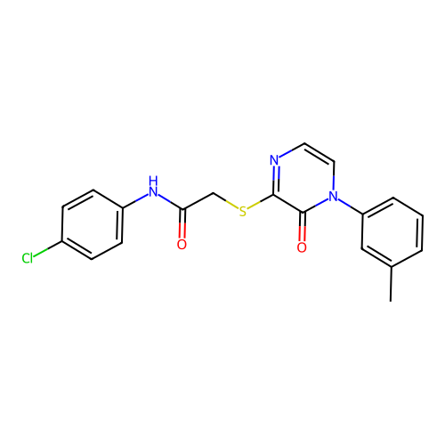 N-(4-chlorophenyl)-2-[4-(3-methylphenyl)-3-oxopyrazin-2-yl]sulfanylacetamide structure