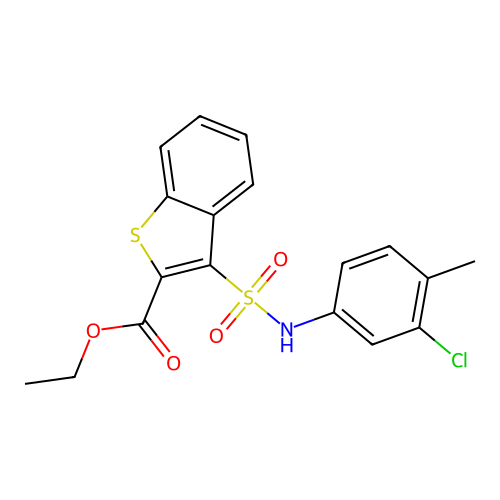 Ethyl 3-[(3-chloro-4-methylphenyl)sulfamoyl]-1-benzothiophene-2-carboxylate structure