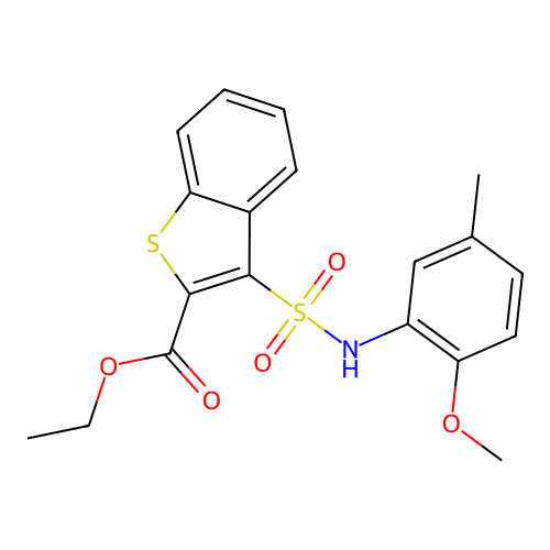 Ethyl 3-[(2-methoxy-5-methylphenyl)sulfamoyl]-1-benzothiophene-2-carboxylate structure