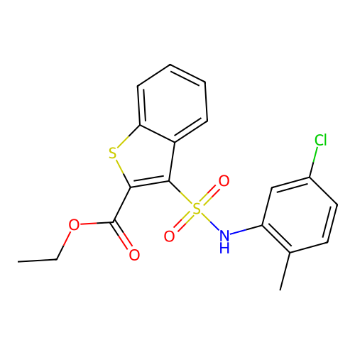 ethyl 3-(N-(5-chloro-2-methylphenyl)sulfamoyl)benzo[b]thiophene-2-carboxylate structure