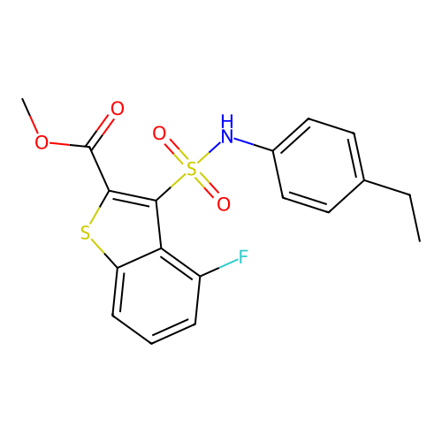 Methyl 3-[(4-ethylphenyl)sulfamoyl]-4-fluoro-1-benzothiophene-2-carboxylate structure
