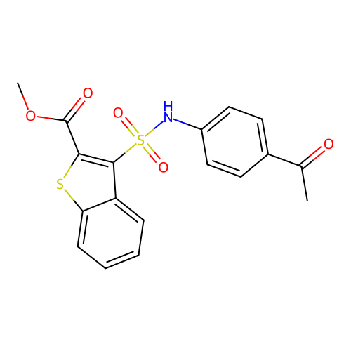 Methyl 3-[(4-acetylphenyl)sulfamoyl]-1-benzothiophene-2-carboxylate structure