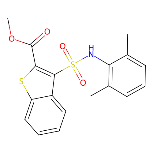 Methyl 3-[(2,6-dimethylphenyl)sulfamoyl]-1-benzothiophene-2-carboxylate structure