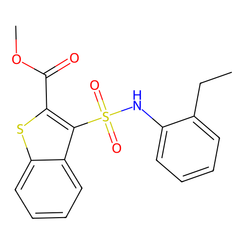 Methyl 3-[(2-ethylphenyl)sulfamoyl]-1-benzothiophene-2-carboxylate structure