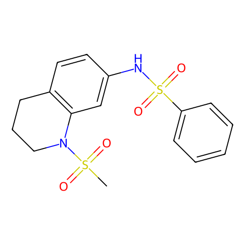 N-(1-methylsulfonyl-3,4-dihydro-2H-quinolin-7-yl)benzenesulfonamide structure