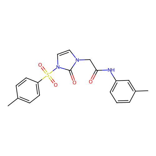 N-(3-methylphenyl)-2-[3-(4-methylphenyl)sulfonyl-2-oxoimidazol-1-yl]acetamide structure
