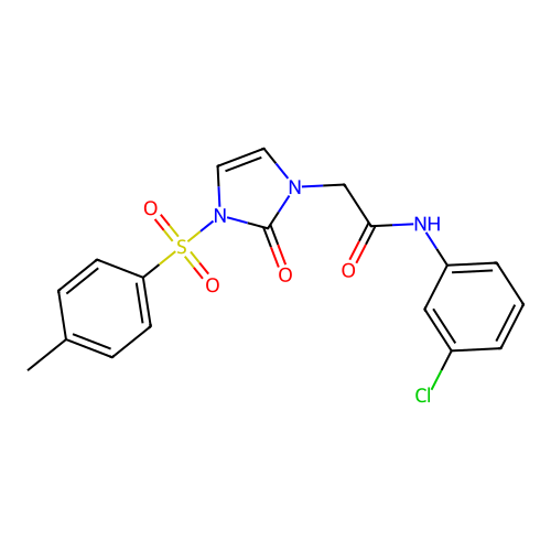 N-(3-chlorophenyl)-2-[3-(4-methylphenyl)sulfonyl-2-oxoimidazol-1-yl]acetamide structure