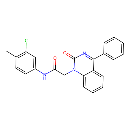 N-(3-chloro-4-methylphenyl)-2-(2-oxo-4-phenylquinazolin-1-yl)acetamide structure