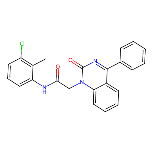 N-(3-chloro-2-methylphenyl)-2-(2-oxo-4-phenylquinazolin-1-yl)acetamide structure