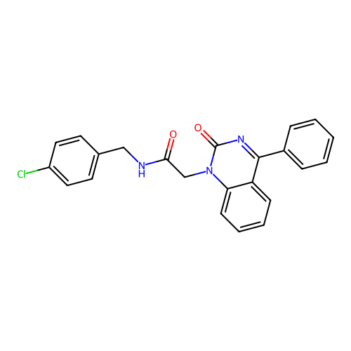 N-[(4-chlorophenyl)methyl]-2-(2-oxo-4-phenylquinazolin-1-yl)acetamide structure