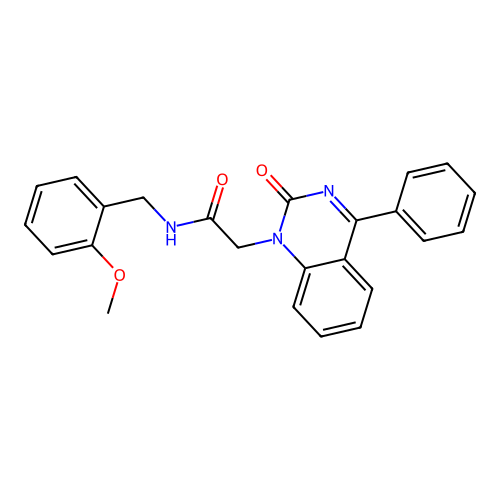 N-[(2-methoxyphenyl)methyl]-2-(2-oxo-4-phenylquinazolin-1-yl)acetamide structure
