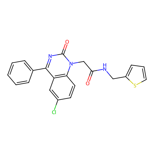 2-(6-chloro-2-oxo-4-phenylquinazolin-1-yl)-N-(thiophen-2-ylmethyl)acetamide structure