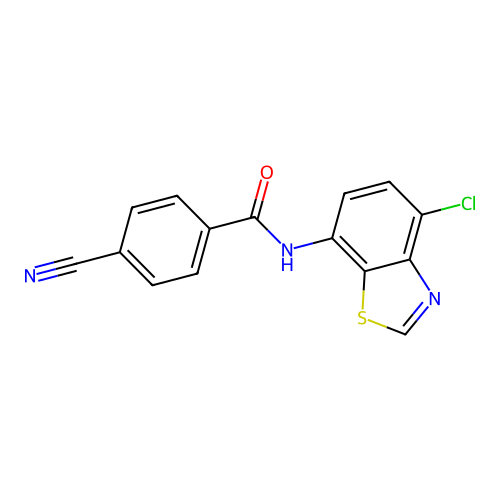 N-(4-chloro-1,3-benzothiazol-7-yl)-4-cyanobenzamide structure