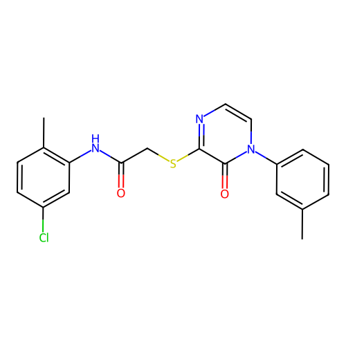 N-(5-chloro-2-methylphenyl)-2-{[4-(3-methylphenyl)-3-oxo-3,4-dihydropyrazin-2-yl]sulfanyl}acetamide structure