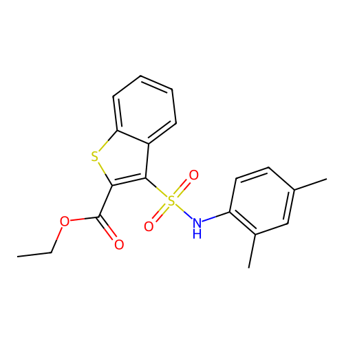 Ethyl 3-[(2,4-dimethylphenyl)sulfamoyl]-1-benzothiophene-2-carboxylate structure