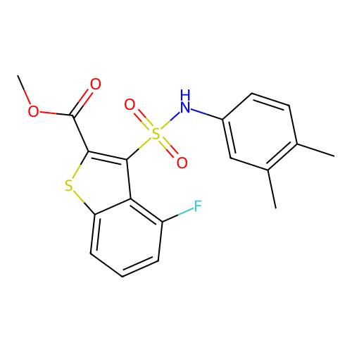 Methyl 3-[(3,4-dimethylphenyl)sulfamoyl]-4-fluoro-1-benzothiophene-2-carboxylate structure