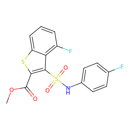 Methyl 4-fluoro-3-[(4-fluorophenyl)sulfamoyl]-1-benzothiophene-2-carboxylate structure