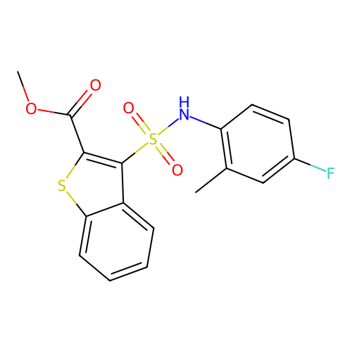 Methyl 3-[(4-fluoro-2-methylphenyl)sulfamoyl]-1-benzothiophene-2-carboxylate structure
