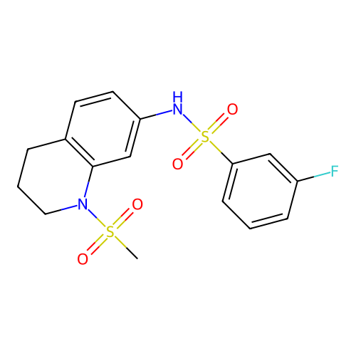 3-fluoro-N-(1-methylsulfonyl-3,4-dihydro-2H-quinolin-7-yl)benzenesulfonamide structure