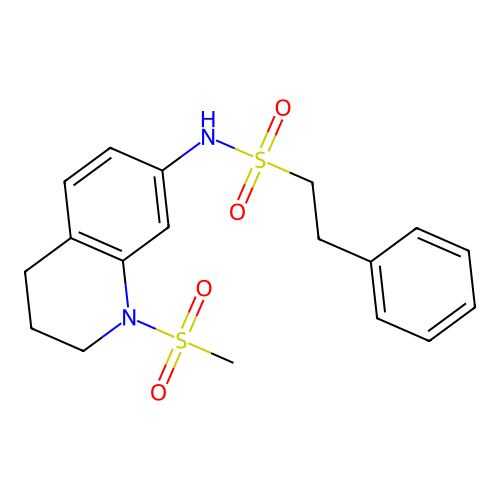 N-(1-methylsulfonyl-3,4-dihydro-2H-quinolin-7-yl)-2-phenylethanesulfonamide structure