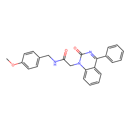 N-[(4-methoxyphenyl)methyl]-2-(2-oxo-4-phenylquinazolin-1-yl)acetamide structure