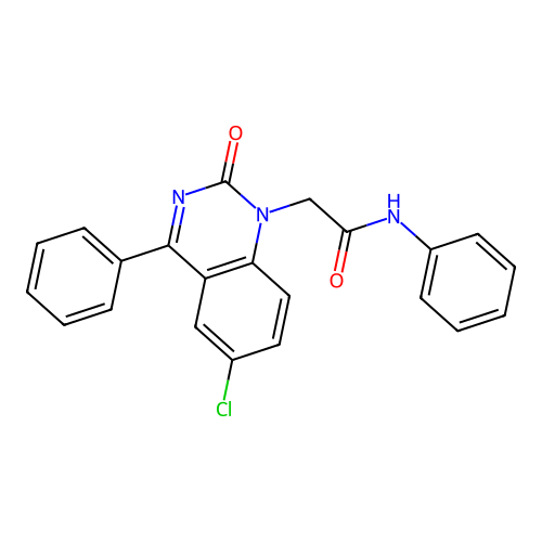 2-(6-chloro-2-oxo-4-phenyl-1,2-dihydroquinazolin-1-yl)-N-phenylacetamide structure