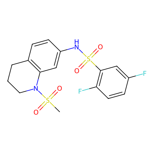 2,5-difluoro-N-(1-methylsulfonyl-3,4-dihydro-2H-quinolin-7-yl)benzenesulfonamide structure