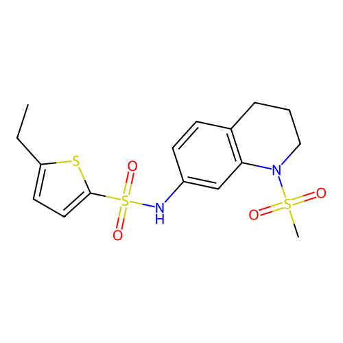 5-ethyl-N-(1-methylsulfonyl-3,4-dihydro-2H-quinolin-7-yl)thiophene-2-sulfonamide structure