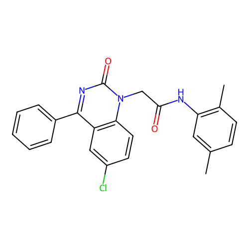 2-(6-chloro-2-oxo-4-phenylquinazolin-1-yl)-N-(2,5-dimethylphenyl)acetamide structure