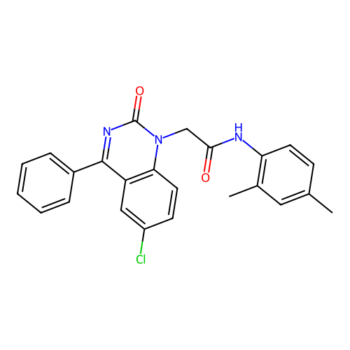 2-(6-chloro-2-oxo-4-phenylquinazolin-1-yl)-N-(2,4-dimethylphenyl)acetamide structure
