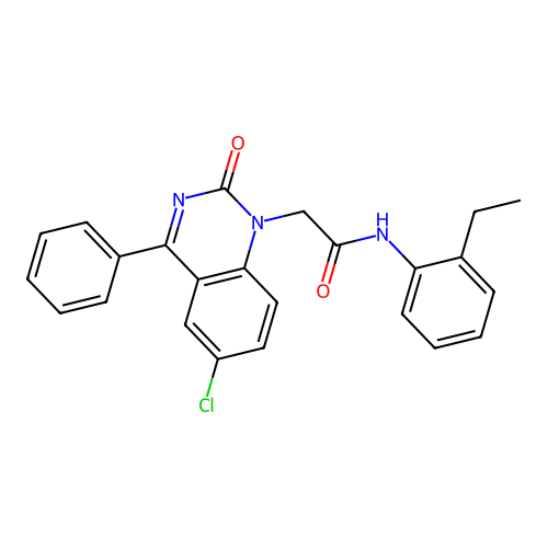 2-(6-chloro-2-oxo-4-phenyl-1,2-dihydroquinazolin-1-yl)-N-(2-ethylphenyl)acetamide structure
