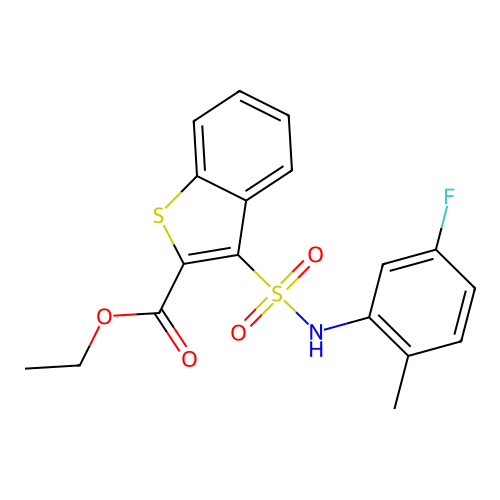 Ethyl 3-[(5-fluoro-2-methylphenyl)sulfamoyl]-1-benzothiophene-2-carboxylate structure