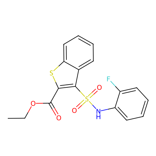 Ethyl 3-[(2-fluorophenyl)sulfamoyl]-1-benzothiophene-2-carboxylate structure
