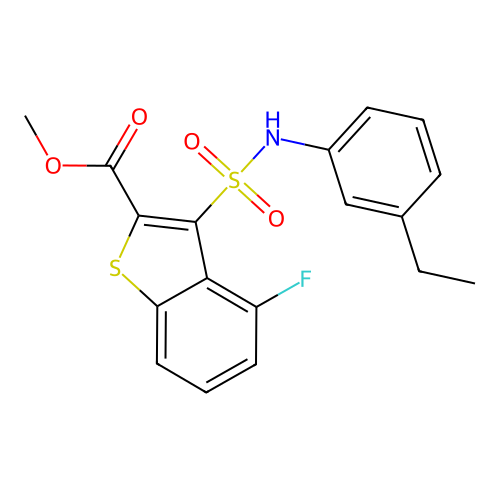 Methyl 3-[(3-ethylphenyl)sulfamoyl]-4-fluoro-1-benzothiophene-2-carboxylate structure