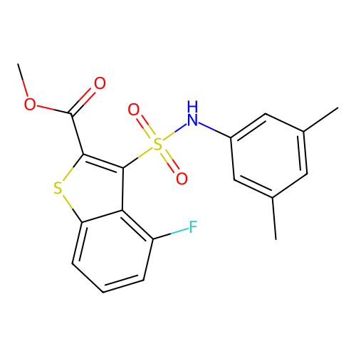 Methyl 3-[(3,5-dimethylphenyl)sulfamoyl]-4-fluoro-1-benzothiophene-2-carboxylate structure